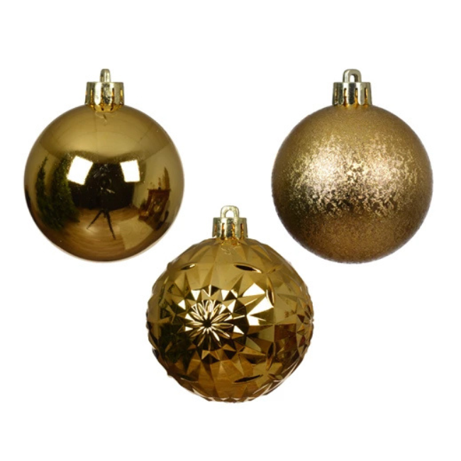 GOLD BAUBLES PACK OF 5